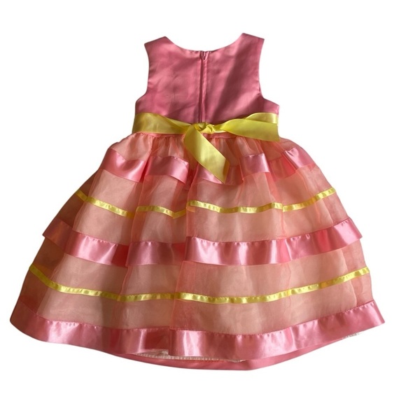 Girls 2 dress bundle Pink and Yellow Layered Dress size 4 & 5 - Picture 2 of 14